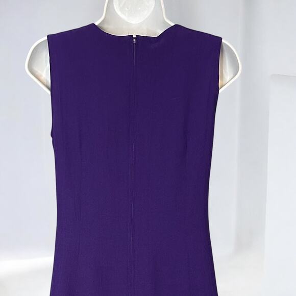 Vintage 80s Kwai Petites Purple Sheath Dress Jacket Set Sz 6 Elegant Union Made - Picture 8 of 11